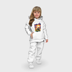 Детский костюм оверсайз Мотопутешествие в горы, цвет: белый — фото 2
