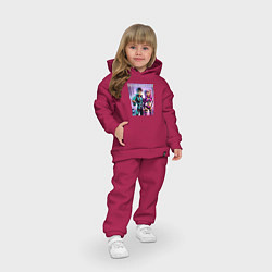 Детский костюм оверсайз Barbie and Ken Voxel ai art Minecraft 2099, цвет: маджента — фото 2