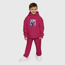 Детский костюм оверсайз Barbie and Ken Voxel ai art Minecraft 2099, цвет: маджента — фото 2