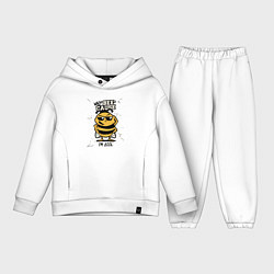 Детский костюм оверсайз Why bee cause im cool, цвет: белый