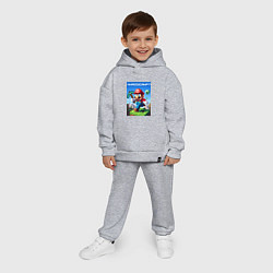 Детский костюм оверсайз Minecraft and Mario - ai art collaboration, цвет: меланж — фото 2