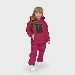 Детский костюм оверсайз Медведь странный, цвет: маджента — фото 2