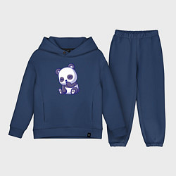 Детский костюм оверсайз Смеющаяся панда, цвет: тёмно-синий