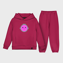 Детский костюм оверсайз Pink Content Warning, цвет: маджента