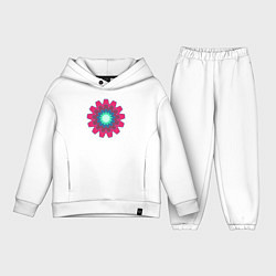 Детский костюм оверсайз Окружности шестерёнки, цвет: белый