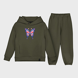 Детский костюм оверсайз USA butterfly, цвет: хаки