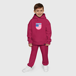 Детский костюм оверсайз United States, цвет: маджента — фото 2
