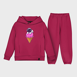 Детский костюм оверсайз Space ice cream, цвет: маджента