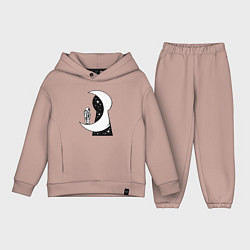 Детский костюм оверсайз Космос в замочной скважине, цвет: пыльно-розовый