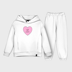 Детский костюм оверсайз Cute but psycho pink heart, цвет: белый