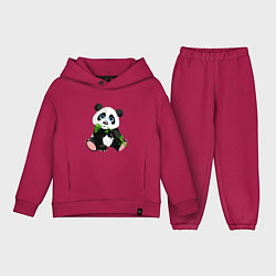 Детский костюм оверсайз Красивый медведь панда, цвет: маджента