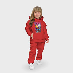 Детский костюм оверсайз Bart Simpson and skateboard - extreme, цвет: красный — фото 2