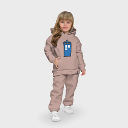 Детский костюм оверсайз Tardis pixels, цвет: пыльно-розовый — фото 2