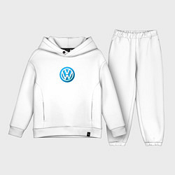 Детский костюм оверсайз Volkswagen logo blue, цвет: белый