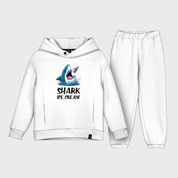 Детский костюм оверсайз Shark ice cream - ai art, цвет: белый