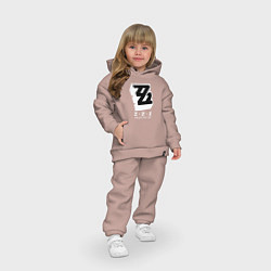 Детский костюм оверсайз Zenless zone zero лого, цвет: пыльно-розовый — фото 2