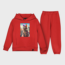 Детский костюм оверсайз Funny cat punk from New York - ai art