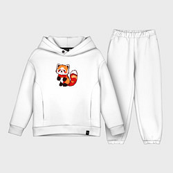 Детский костюм оверсайз Красная панда в полный рост, цвет: белый