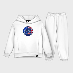 Детский костюм оверсайз Слон - США, цвет: белый