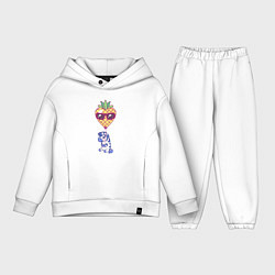 Детский костюм оверсайз Зебра и ананасовый шарик, цвет: белый