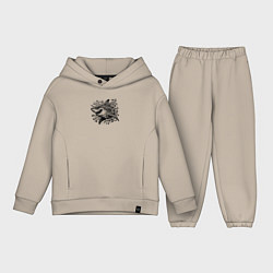 Детский костюм оверсайз Акула с коварной улыбкой, цвет: миндальный