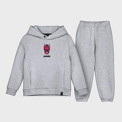 Детский костюм оверсайз Череп геймера красный, цвет: меланж