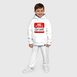 Детский костюм оверсайз Eminem - slim shady sticker, цвет: белый — фото 2
