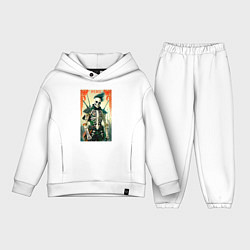 Детский костюм оверсайз Готический скелет - хэллоуин, цвет: белый