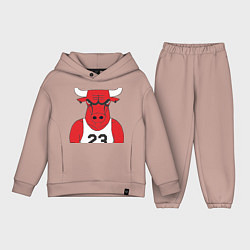Детский костюм оверсайз Gangsta Bulls 23, цвет: пыльно-розовый