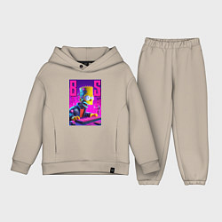 Детский костюм оверсайз Bart Simpson - cyber gamer, цвет: миндальный