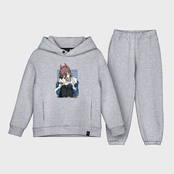 Детский костюм оверсайз Человек-бензопила Пауэр и кошка, цвет: меланж