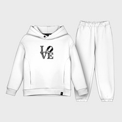 Детский костюм оверсайз L o v e, цвет: белый