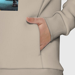 Детский костюм оверсайз Веном против Дональда Трампа - нейроарт, цвет: миндальный — фото 2