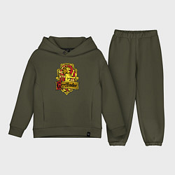 Детский костюм оверсайз Hogwarts - gryffindor logo, цвет: хаки