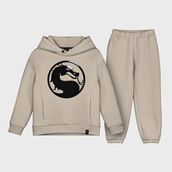 Детский костюм оверсайз Смертельная битва - логотип, цвет: миндальный