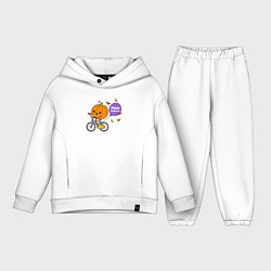 Детский костюм оверсайз Тыква на велике, цвет: белый