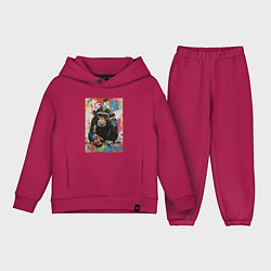 Детский костюм оверсайз Monkey color, цвет: маджента