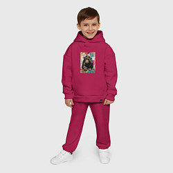 Детский костюм оверсайз Monkey color, цвет: маджента — фото 2