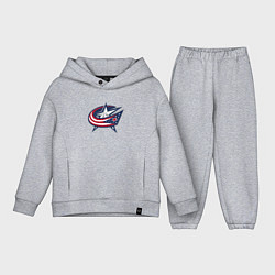 Детский костюм оверсайз Columbus blue jackets - hockey team - emblem, цвет: меланж