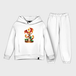 Детский костюм оверсайз Весы в тени дракона, цвет: белый