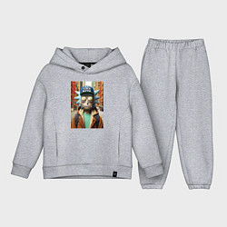 Детский костюм оверсайз Рик Санчес в Нью-Йорке - нейроарт, цвет: меланж