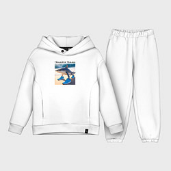 Детский костюм оверсайз Tralalera tralala - shark - brainrot meme, цвет: белый