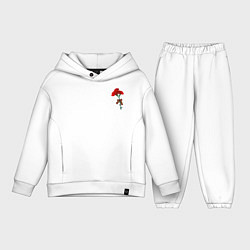 Детский костюм оверсайз Гвоздики и георгиевская лента, цвет: белый