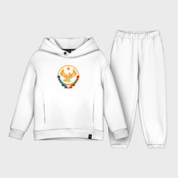 Детский костюм оверсайз Дагестан герб, цвет: белый