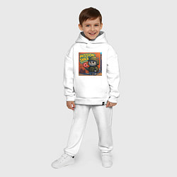 Детский костюм оверсайз Кот в бронежилете с пончиком, цвет: белый — фото 2