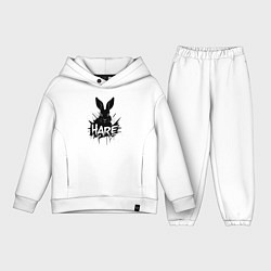 Детский костюм оверсайз Черное граффити заяц