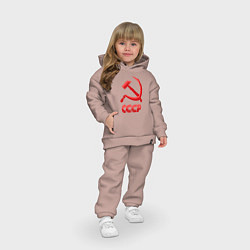 Детский костюм оверсайз СССР Логотип, цвет: пыльно-розовый — фото 2