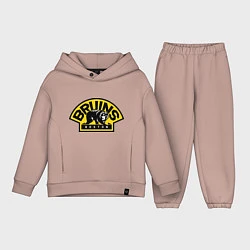 Детский костюм оверсайз HC Boston Bruins Label, цвет: пыльно-розовый