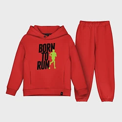 Детский костюм оверсайз Рожден для бега, цвет: красный