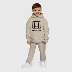 Детский костюм оверсайз Honda logo, цвет: миндальный — фото 2
